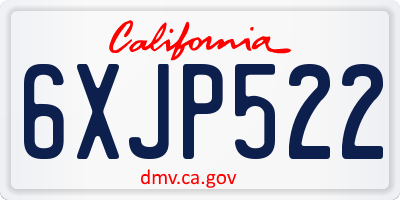 CA license plate 6XJP522