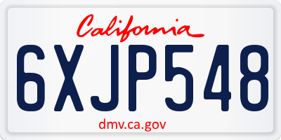 CA license plate 6XJP548