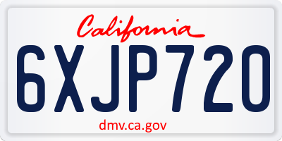 CA license plate 6XJP720