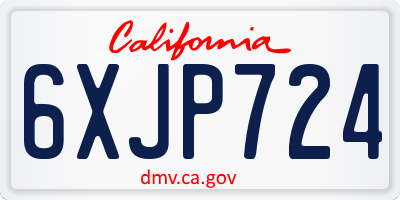 CA license plate 6XJP724