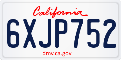 CA license plate 6XJP752