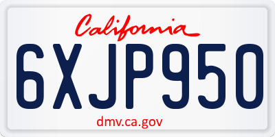 CA license plate 6XJP950