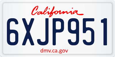 CA license plate 6XJP951