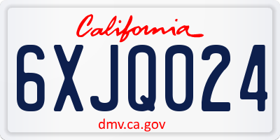 CA license plate 6XJQ024