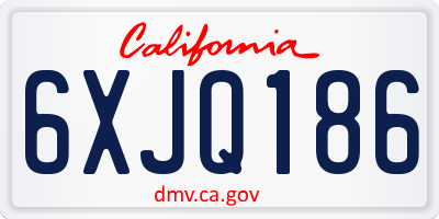 CA license plate 6XJQ186