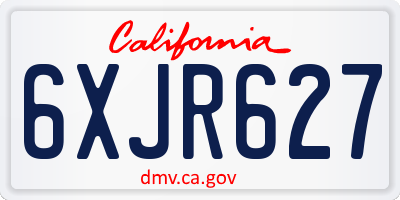 CA license plate 6XJR627