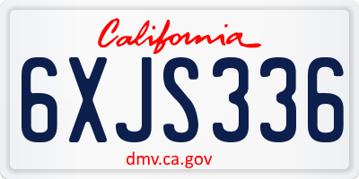 CA license plate 6XJS336