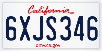 CA license plate 6XJS346