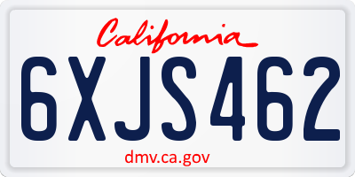 CA license plate 6XJS462