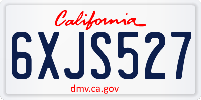 CA license plate 6XJS527
