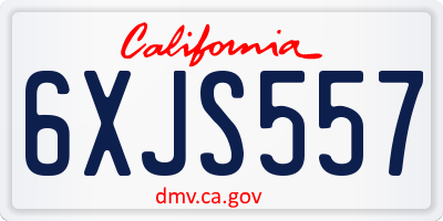 CA license plate 6XJS557