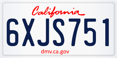 CA license plate 6XJS751