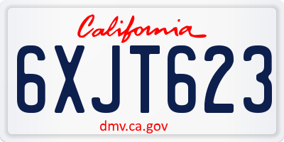 CA license plate 6XJT623