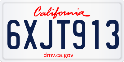 CA license plate 6XJT913
