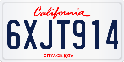 CA license plate 6XJT914