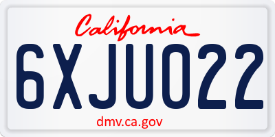 CA license plate 6XJU022