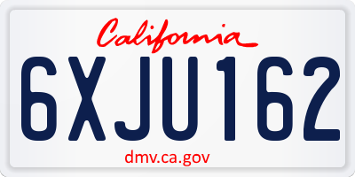 CA license plate 6XJU162