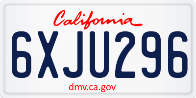 CA license plate 6XJU296