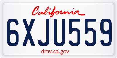 CA license plate 6XJU559