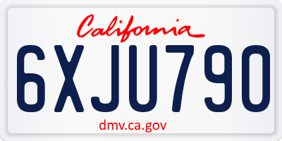 CA license plate 6XJU790