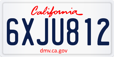 CA license plate 6XJU812
