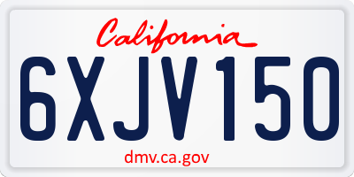 CA license plate 6XJV150