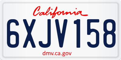 CA license plate 6XJV158