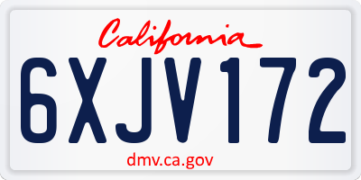 CA license plate 6XJV172