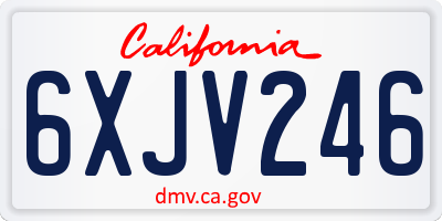 CA license plate 6XJV246