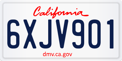 CA license plate 6XJV901