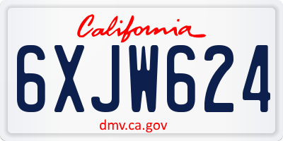 CA license plate 6XJW624