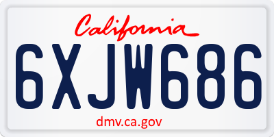 CA license plate 6XJW686
