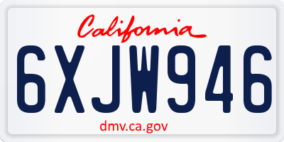 CA license plate 6XJW946