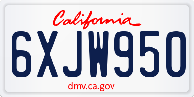 CA license plate 6XJW950