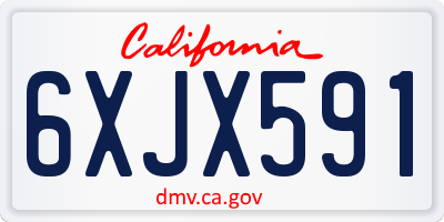 CA license plate 6XJX591
