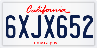 CA license plate 6XJX652