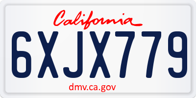 CA license plate 6XJX779