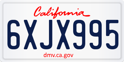 CA license plate 6XJX995