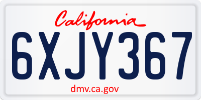 CA license plate 6XJY367