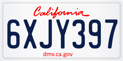 CA license plate 6XJY397