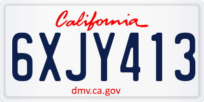 CA license plate 6XJY413