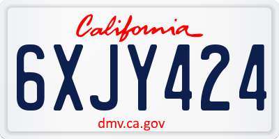CA license plate 6XJY424