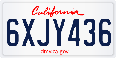 CA license plate 6XJY436