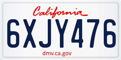 CA license plate 6XJY476