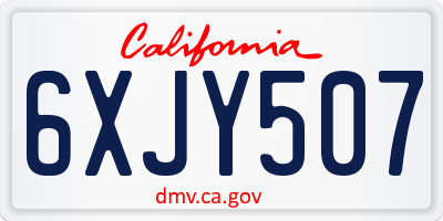 CA license plate 6XJY507