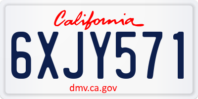 CA license plate 6XJY571