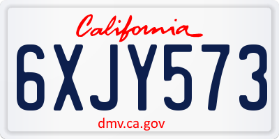 CA license plate 6XJY573