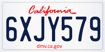 CA license plate 6XJY579