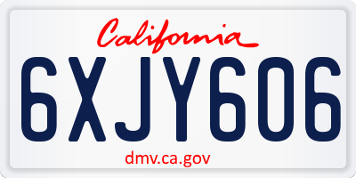 CA license plate 6XJY606