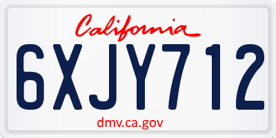 CA license plate 6XJY712